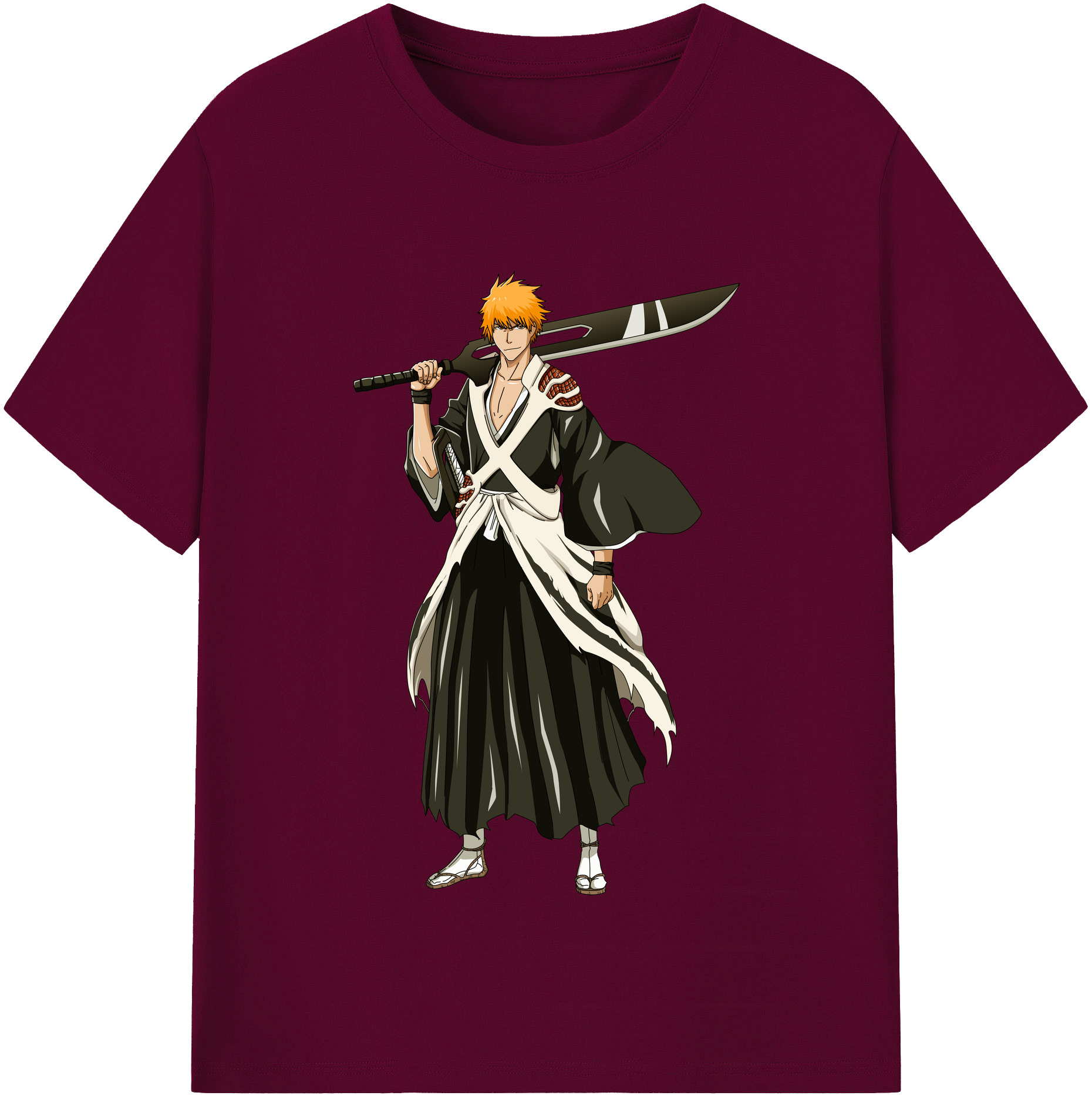 （画像用） ブリーチ 黒崎一護（くろさき いちご）BLEACH Kurosaki Ichigo レディースカジュアルプリントTシャツ（綿100％）